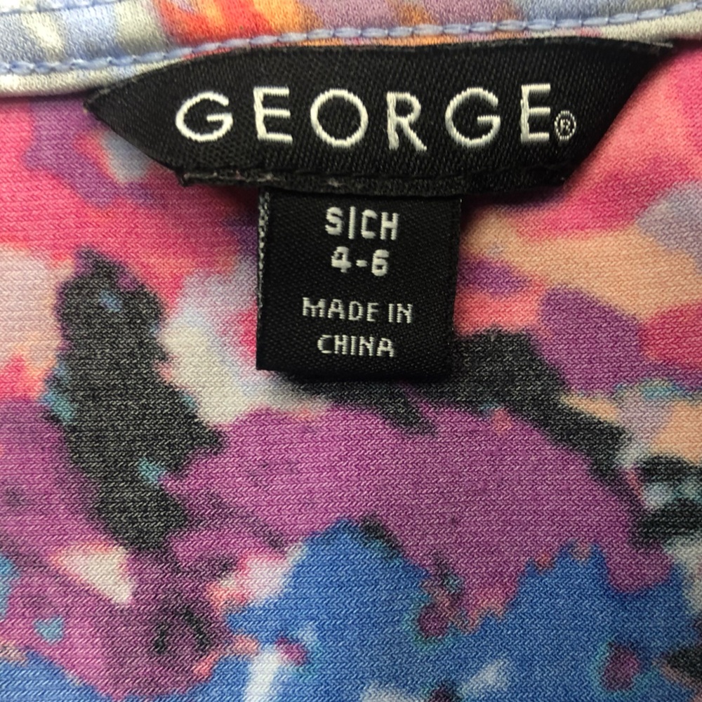 George NWOT Women's Stretch Hot Pink Floral Size-Small 4-6